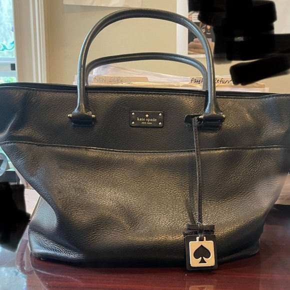 Kate Spade black leather large pocketbook - Picture 1 of 11